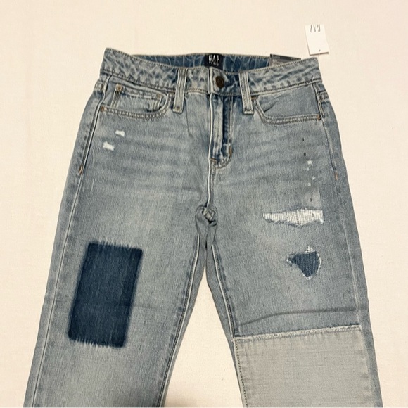 Gap Kids Denim Patch Girlfriend Jeans Size 8 - Picture 2 of 15